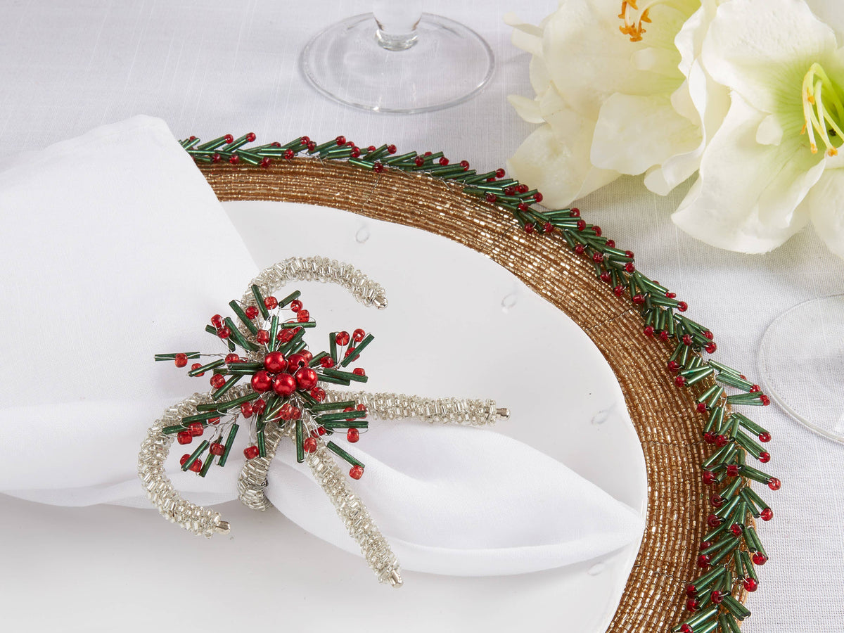 Beaded Candy Cane Napkin Ring