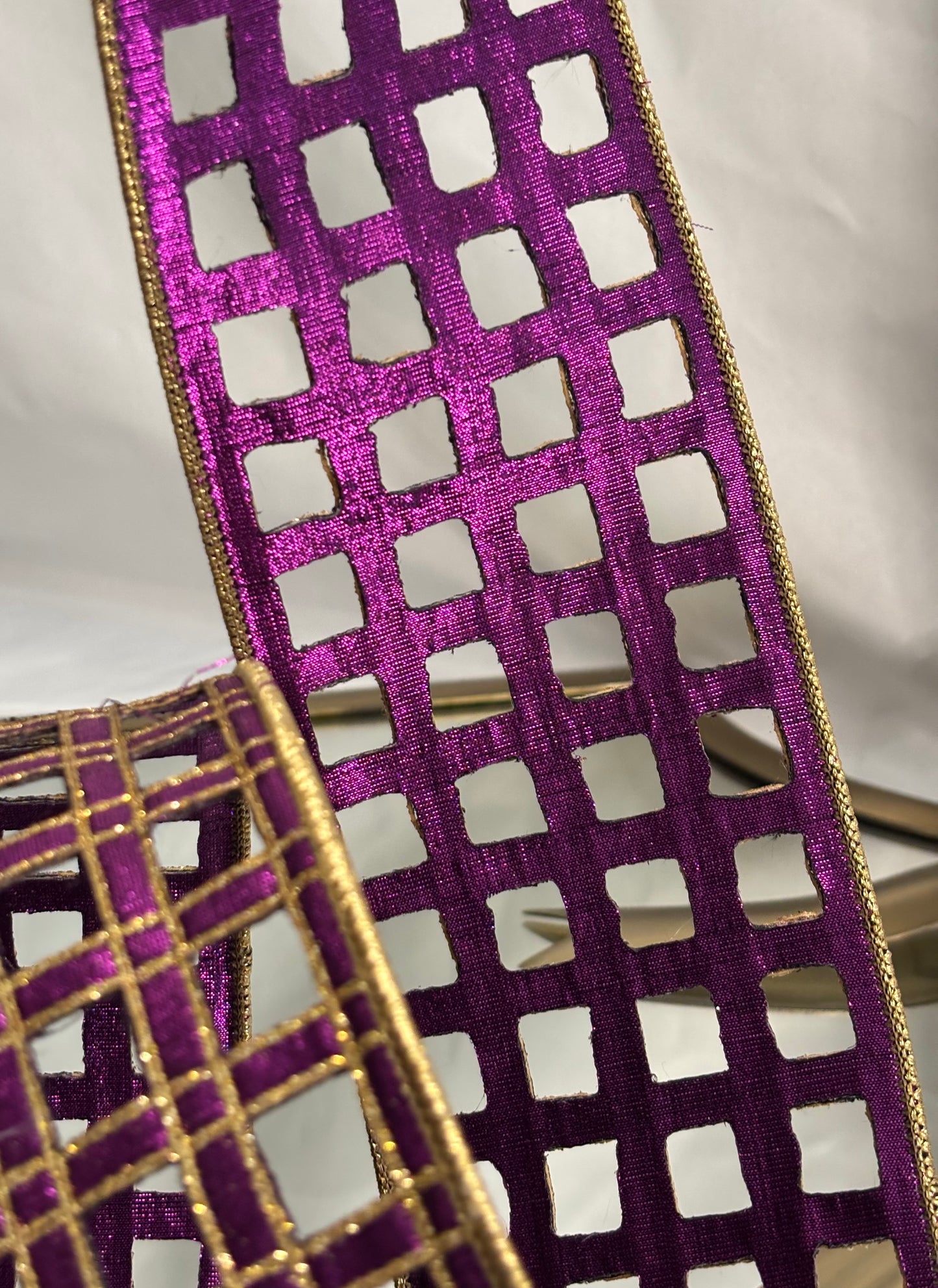 Purple + Gold Metallic Windowpane