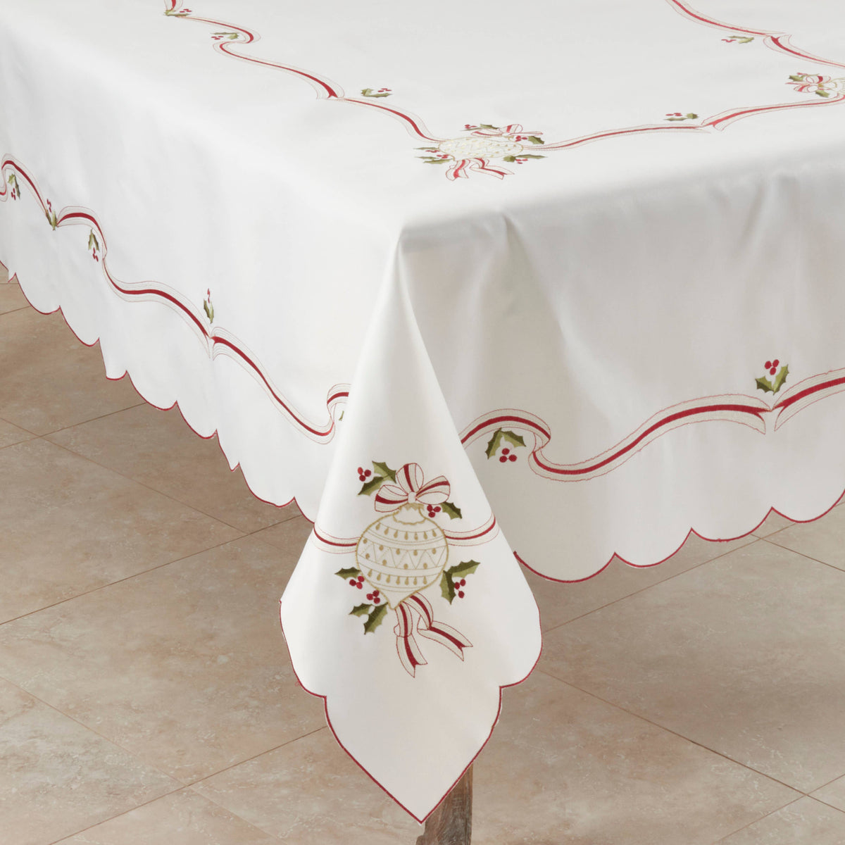 Embroidered Christmas Tablecloth