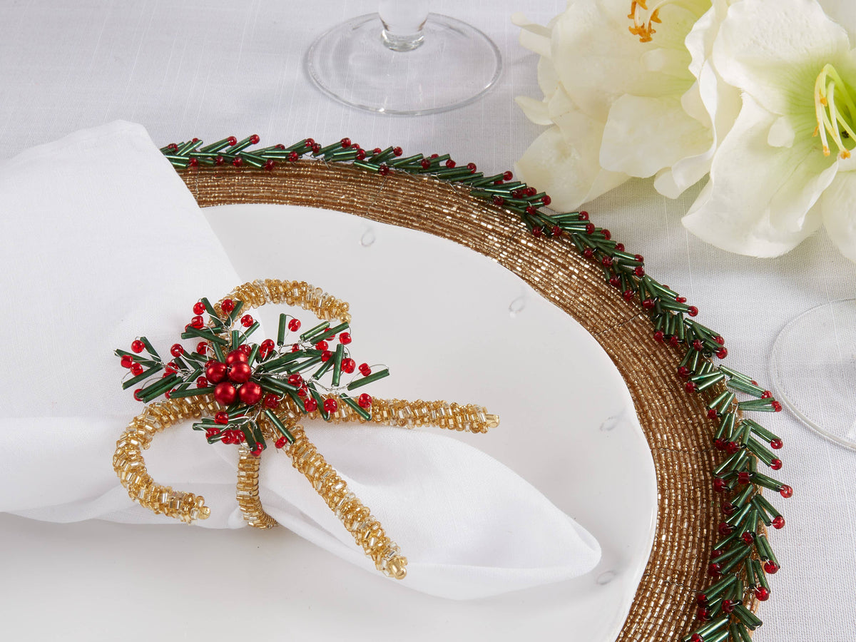 Beaded Candy Cane Napkin Ring