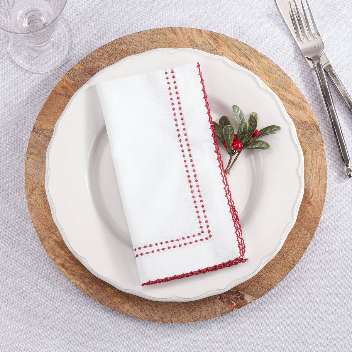 Embroidered Border Napkin