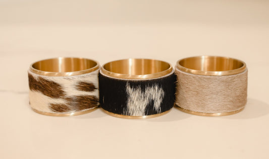 Cow Hide Napkin Ring