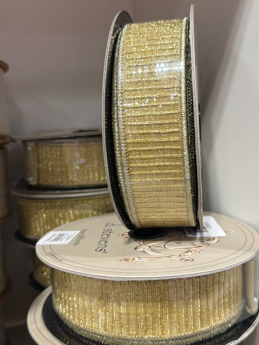 1.5" Pleated/Light Gold