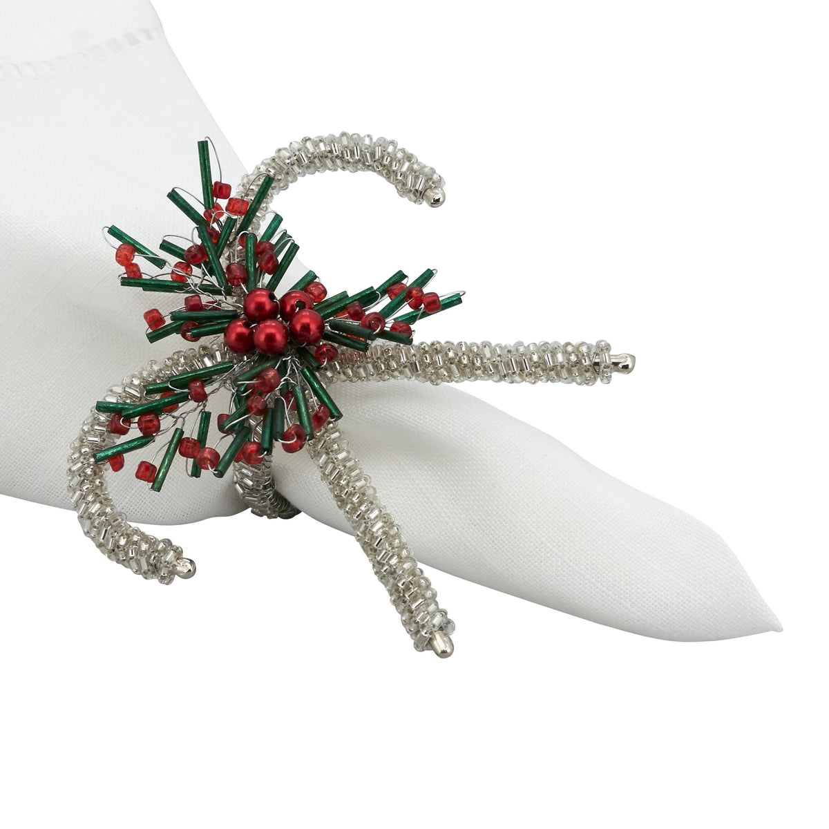Beaded Candy Cane Napkin Ring