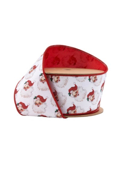 2.5"x10 yards/Santa & Red Backing