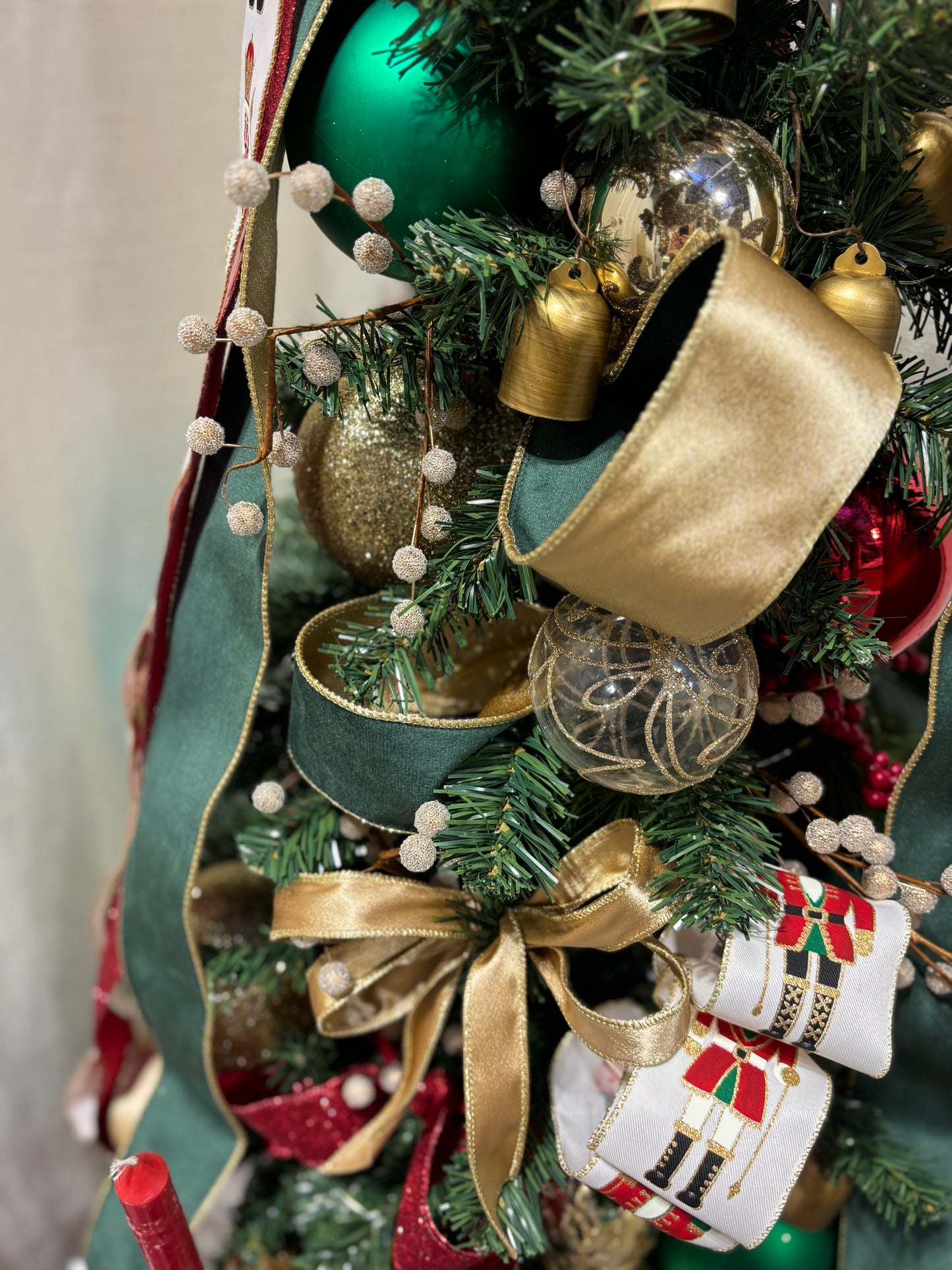 Moss / Christmas Green / Light Blue / Gold - 1 Inch