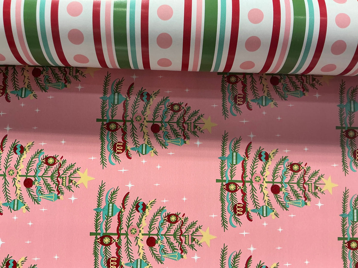 Pink, Red & Green Dots + Christmas Trees