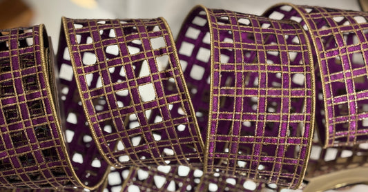 Purple + Gold Metallic Windowpane