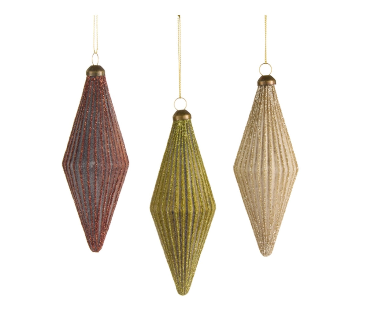 Ribbed Ornament Trio
