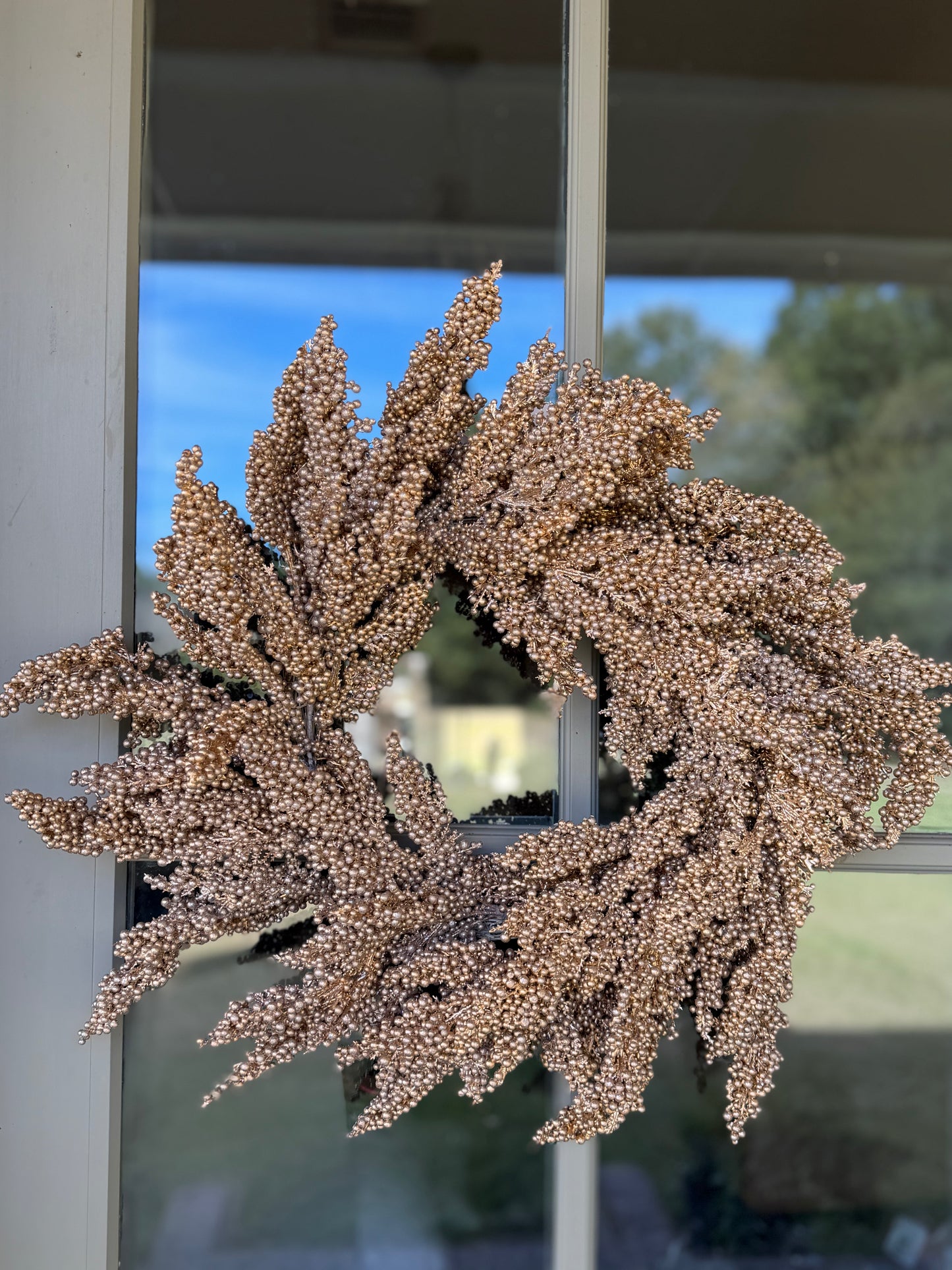Champagne Mini Pearl Berry Wreath