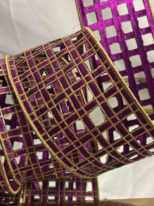 Purple + Gold Metallic Windowpane
