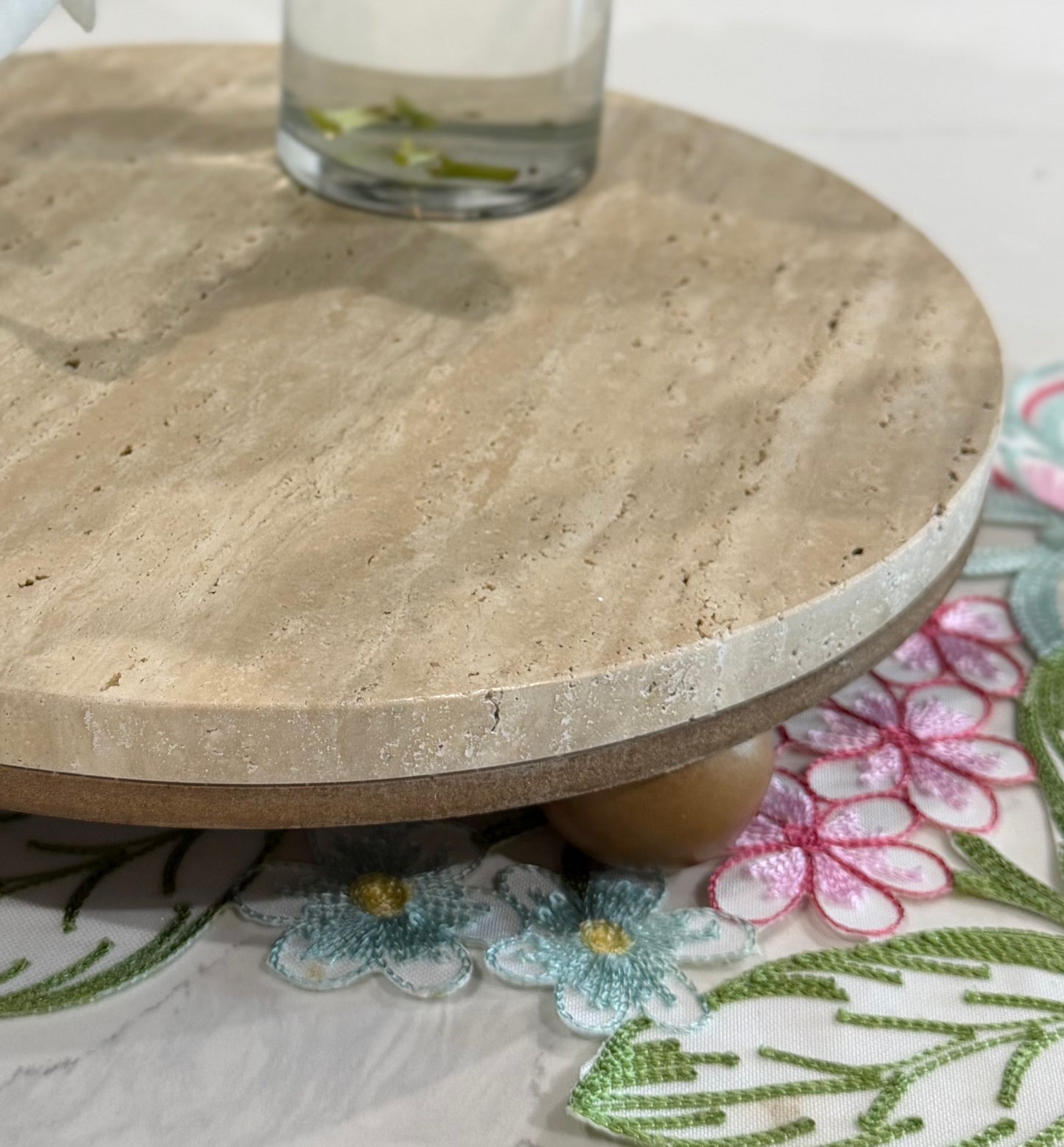 Marble Tray / Wooden Bottom