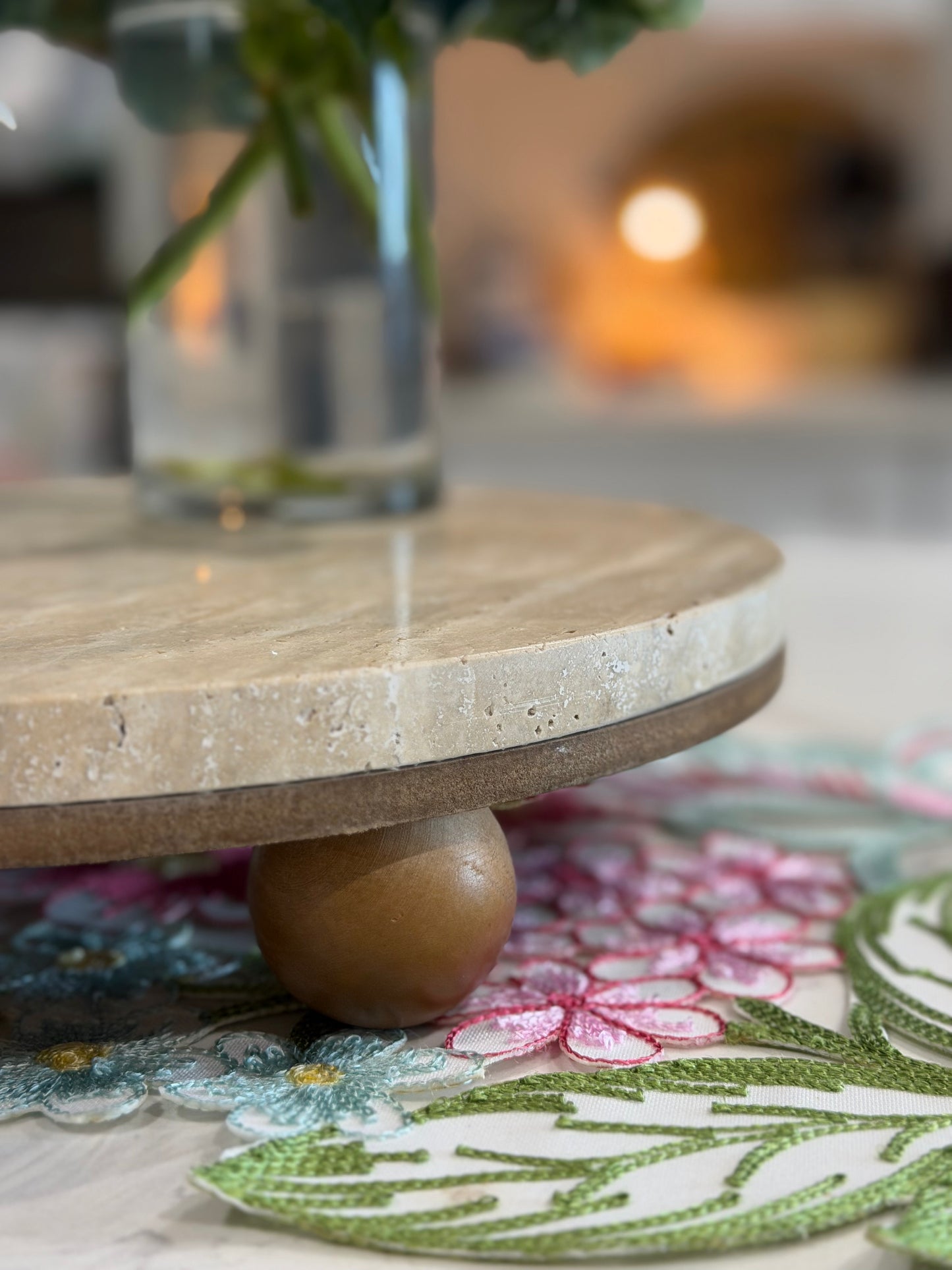 Marble Tray / Wooden Bottom