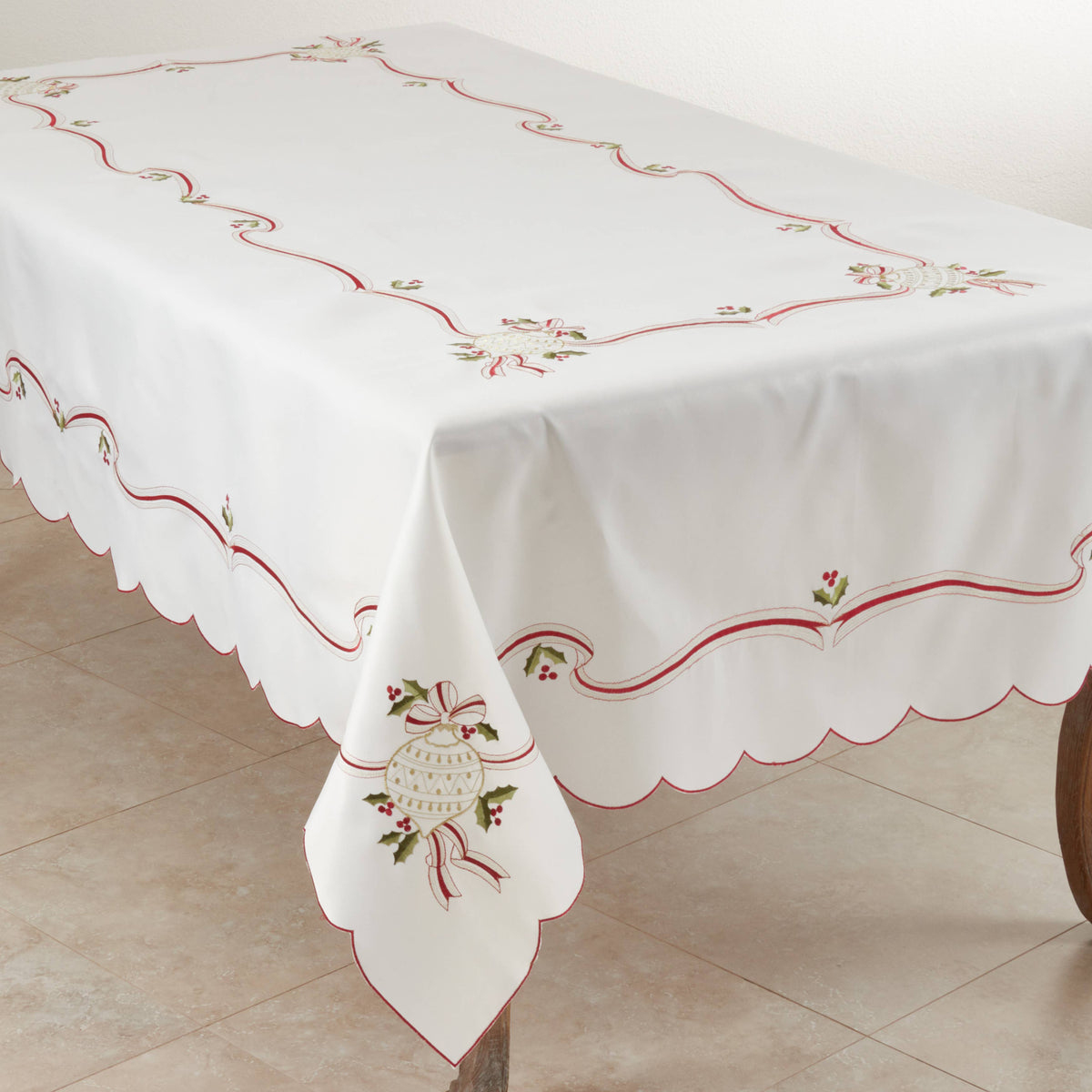 Embroidered Christmas Tablecloth